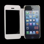 Wholesale iPhone 5 / 5S Slim Touch Screen Flip Leather Case (White)
